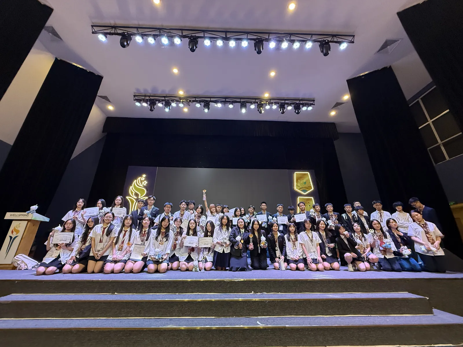 GSJ students celebrating their achievements